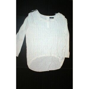 Womens New Womens Open Knit Sweater Dunnes 14 White Linen Viscose St Bernard